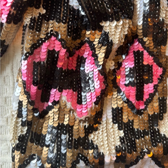 Sequin silk cropped evening jacket size XS - Picture 8 of 12